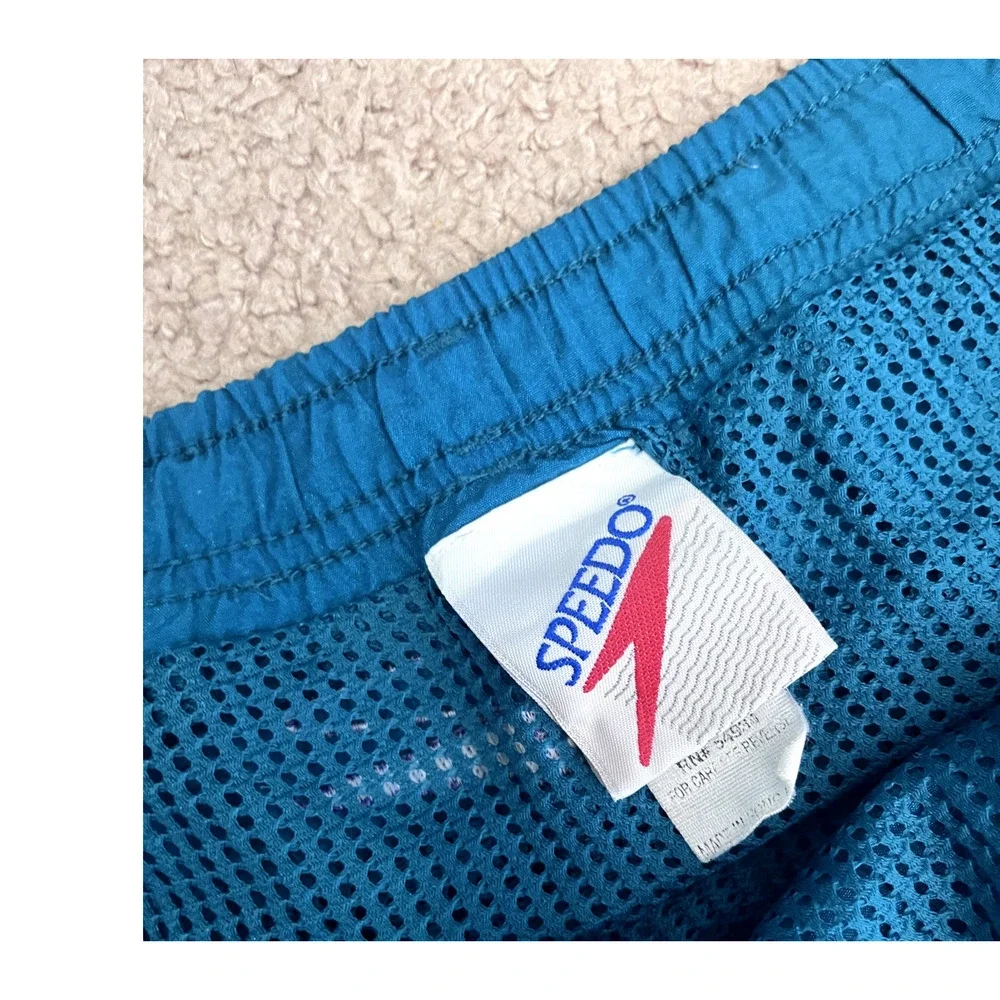 Men's Blue and Black Speedo Swimtrunks XL